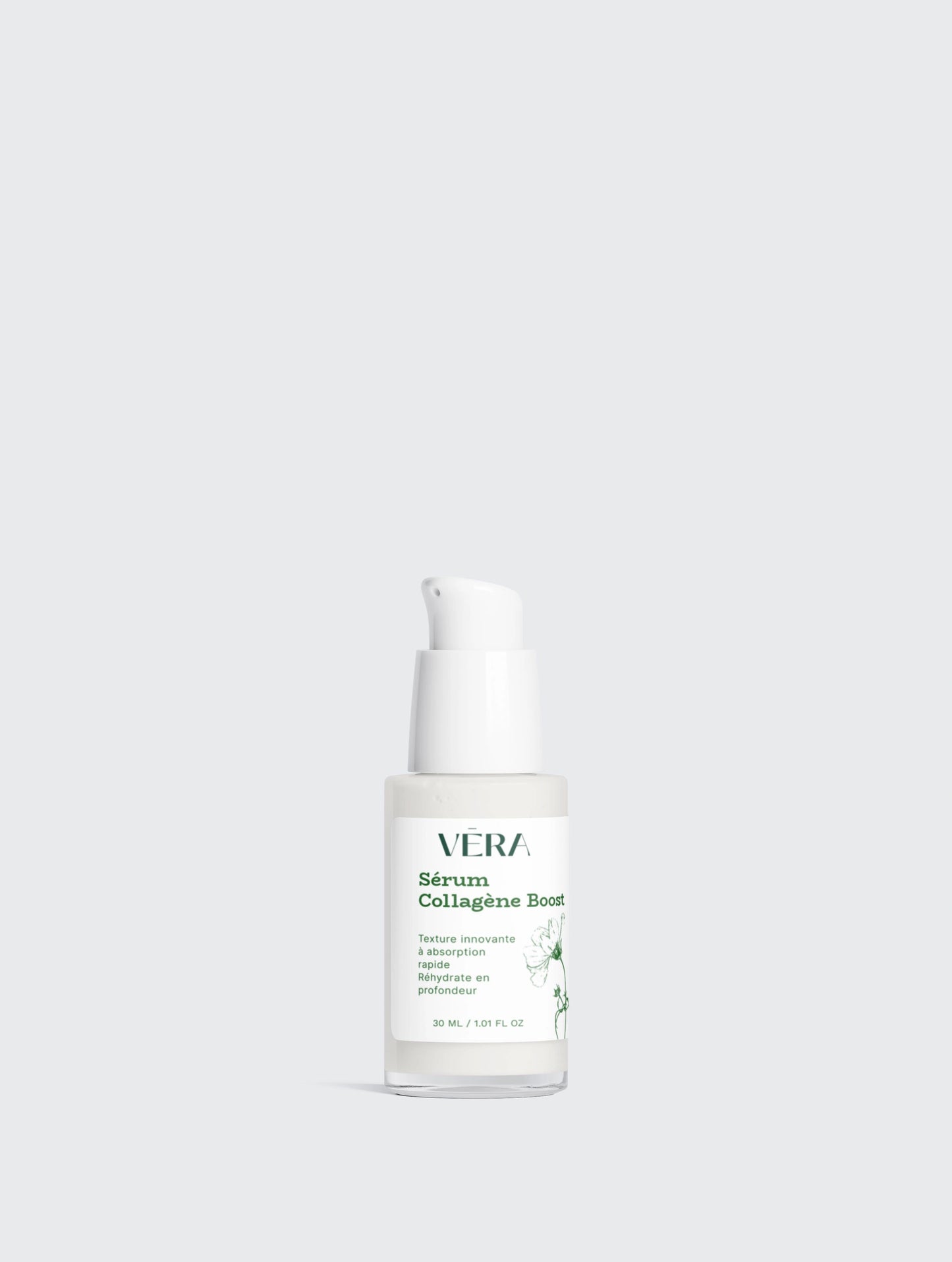 Flacon sérum collagène boost VERA, soin visage hydratant à absorption rapide