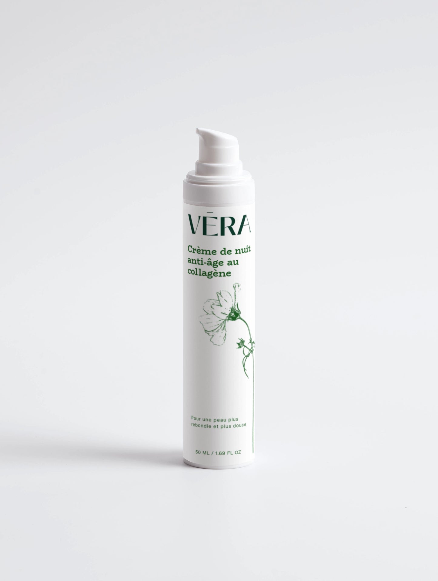 Flacon crème de nuit anti-âge VERA au collagène, soin visage nourrissant et régénérant