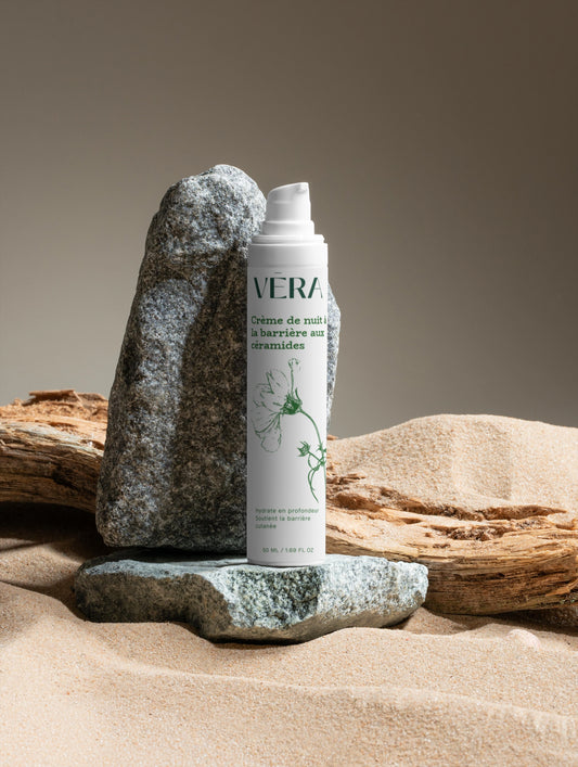 Crème de nuit VERA aux céramides, soin visage nourrissant pour protéger et restaurer la barrière cutanée